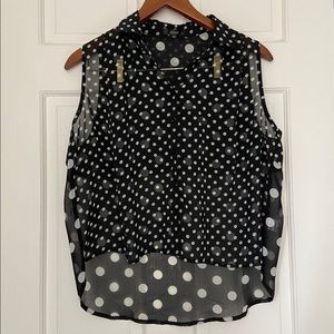BOGO✨NWOT Millau Polka Dot Sheer Blouse